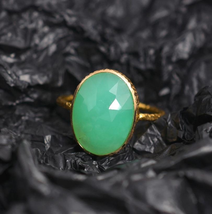 Taglio Asscher Natural Gemstone Ring 18K gold in vendita