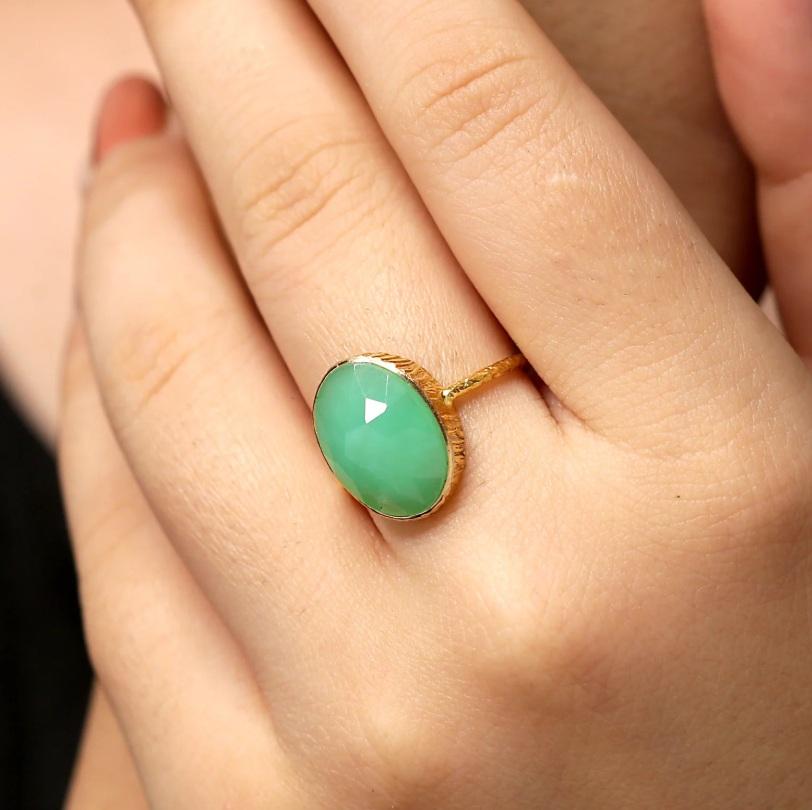 Natural Gemstone Ring 18K gold in vendita 2