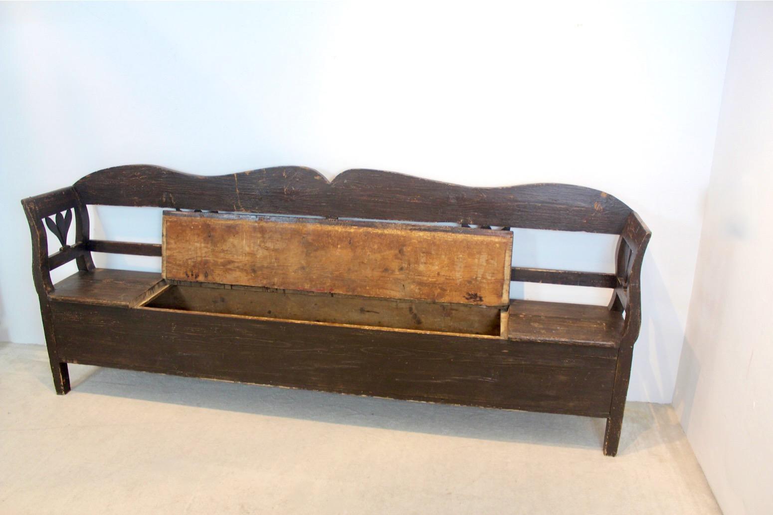 Natural German Carved Country Farmhouse Bench in Oak 5