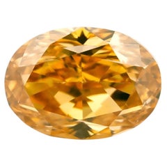 Natural GIA 1.33ct Fancy Deep Orangy Yellow Oval Modified Brilliant Diamond VS1