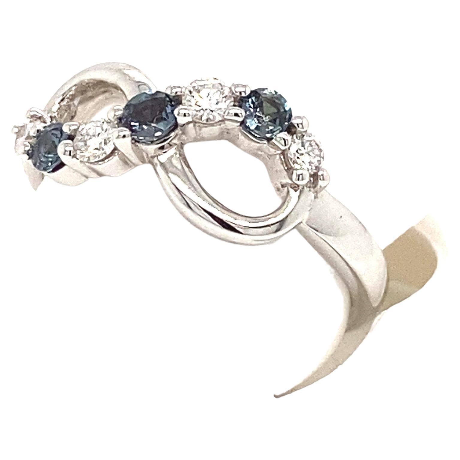 Natural GIA Certified 0.25 Ct. Brazillian Alexandrite & Diamond Cocktail Ring For Sale