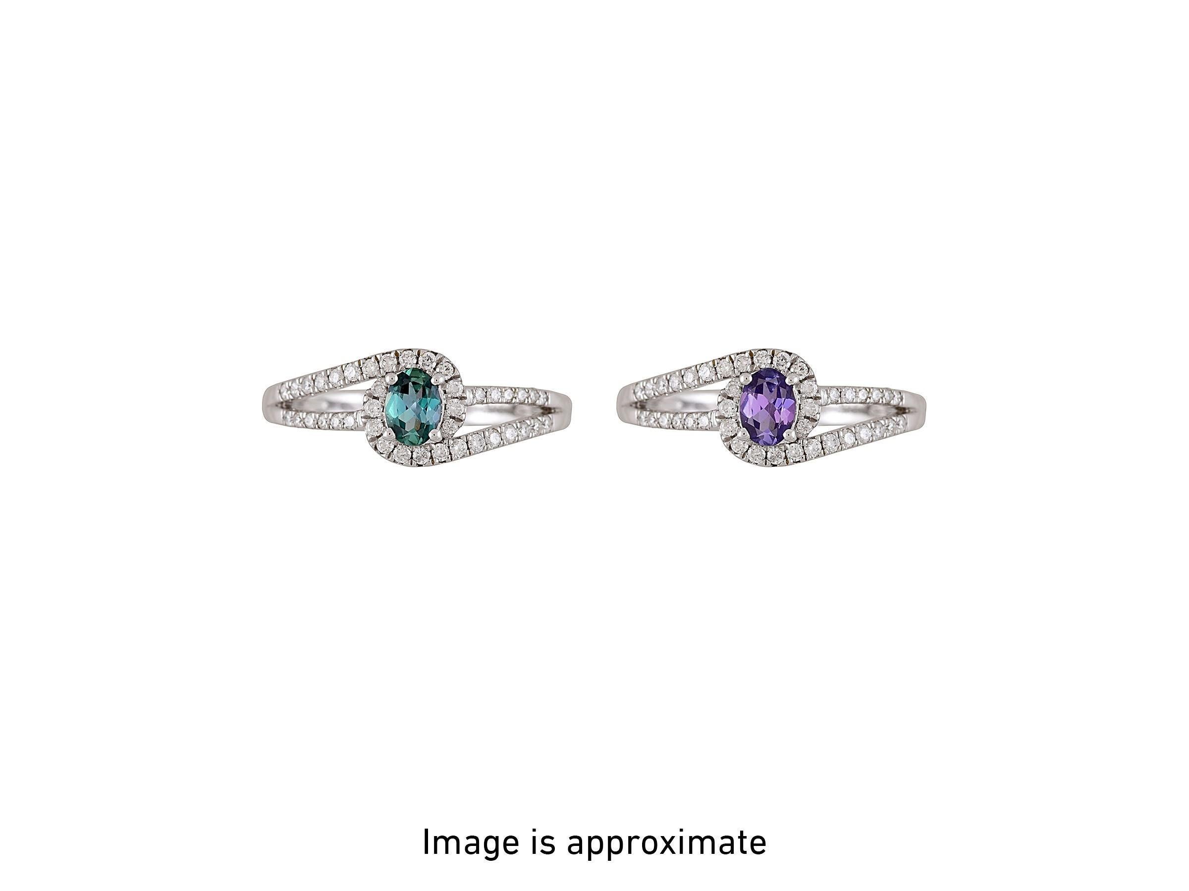 Victorian Natural GIA Certified 0.40 Ct. Alexandrite & Diamond Cocktail Ring For Sale