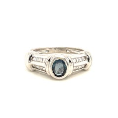 Natural GIA Certified 0.82 Ct Brazillian Alexandrite & Diamond Vintage Ring