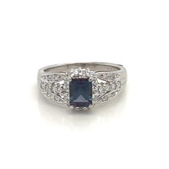 Natural GIA Certified 0.84 Ct. Brazillian Alexandrite & Diamond Vintage Ring