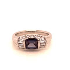 Natural GIA Certified 0.97 Ct. Brazillian Alexandrite & Diamond Vintage Ring