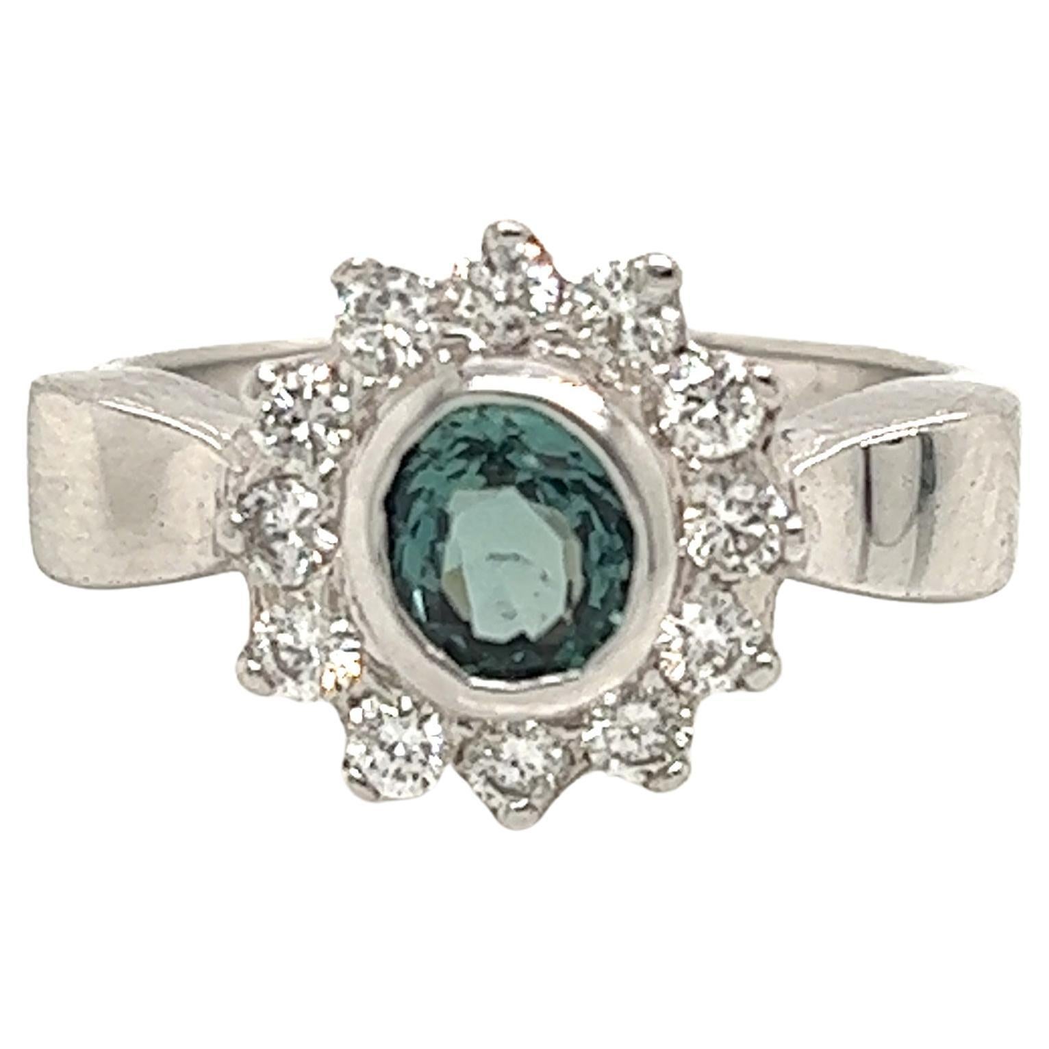 Anello cocktail con alessandrite e diamante naturale certificato GIA da 1.01 carati