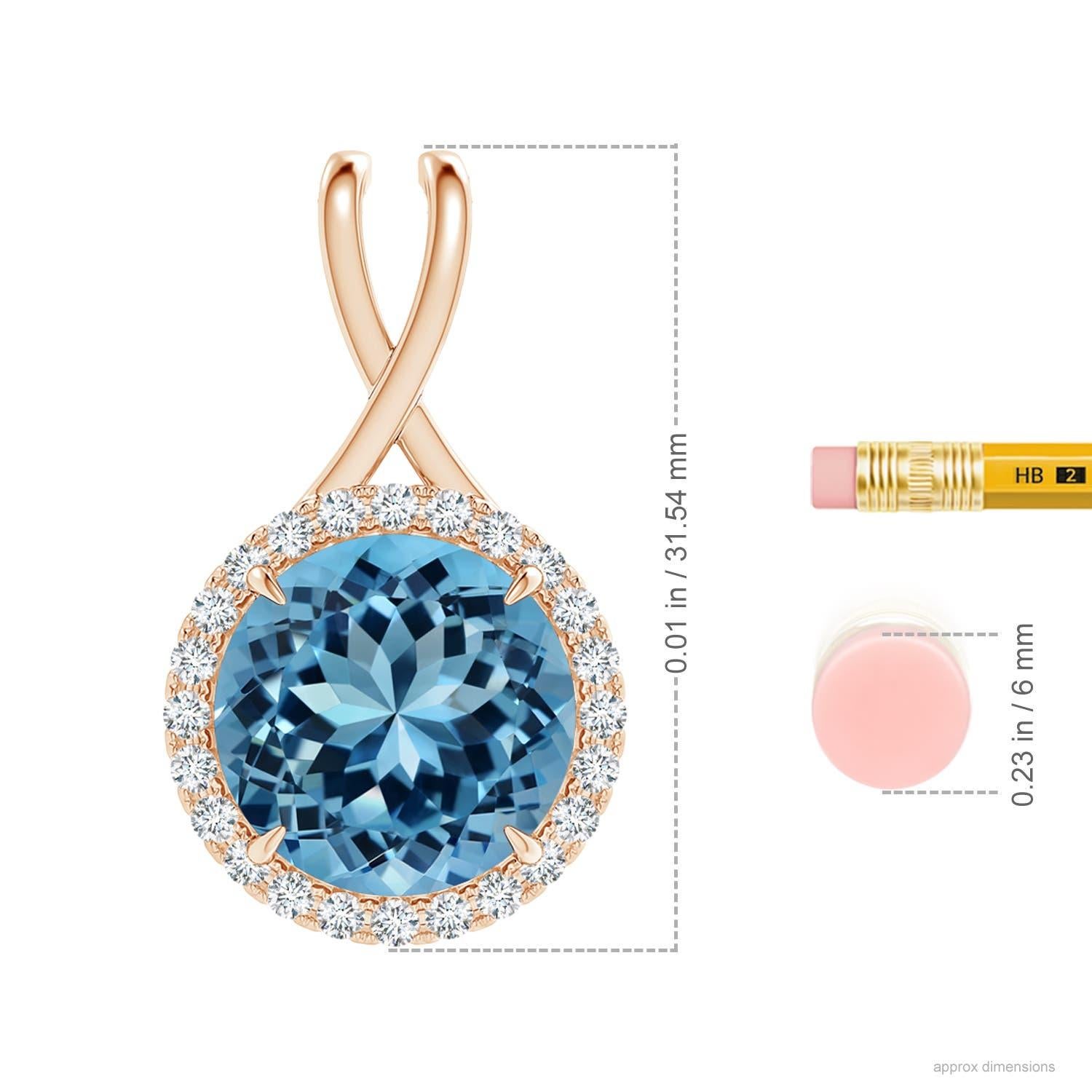 Natural GIA Certified 11.67 ct Sky Blue Topaz Pendant in 14K Rose Gold In New Condition In Los Angeles, CA