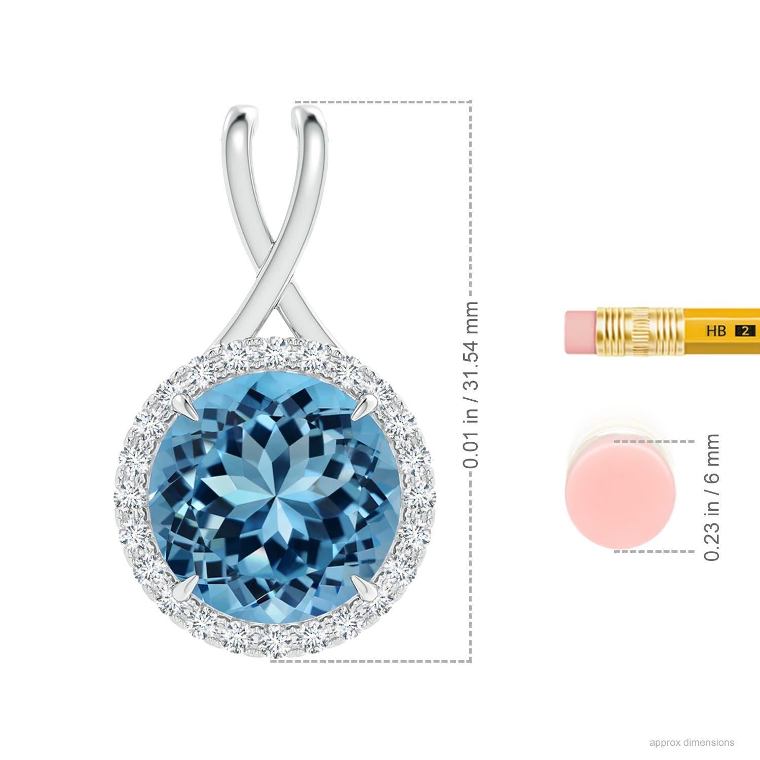 Natural GIA Certified 11.67 ct Sky Blue Topaz Pendant in 14K White Gold In New Condition In Los Angeles, CA