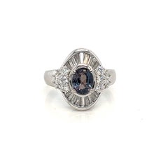 Natural GIA Certified 1.19 Ct. Brazillian Alexandrite & Diamond Vintage Ring