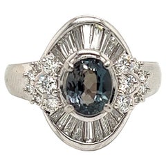 Natural GIA Certified 1.19 Ct. Brazillian Alexandrite & Diamond Vintage Ring