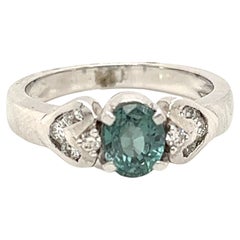 Anello cocktail con alessandrite e diamante naturale certificato GIA da 1.26 carati
