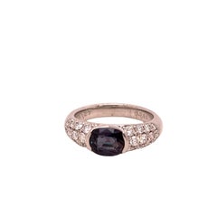 Natural GIA Certified 1.27 Ct. Brazillian Alexandrite & Diamond Cocktail Ring