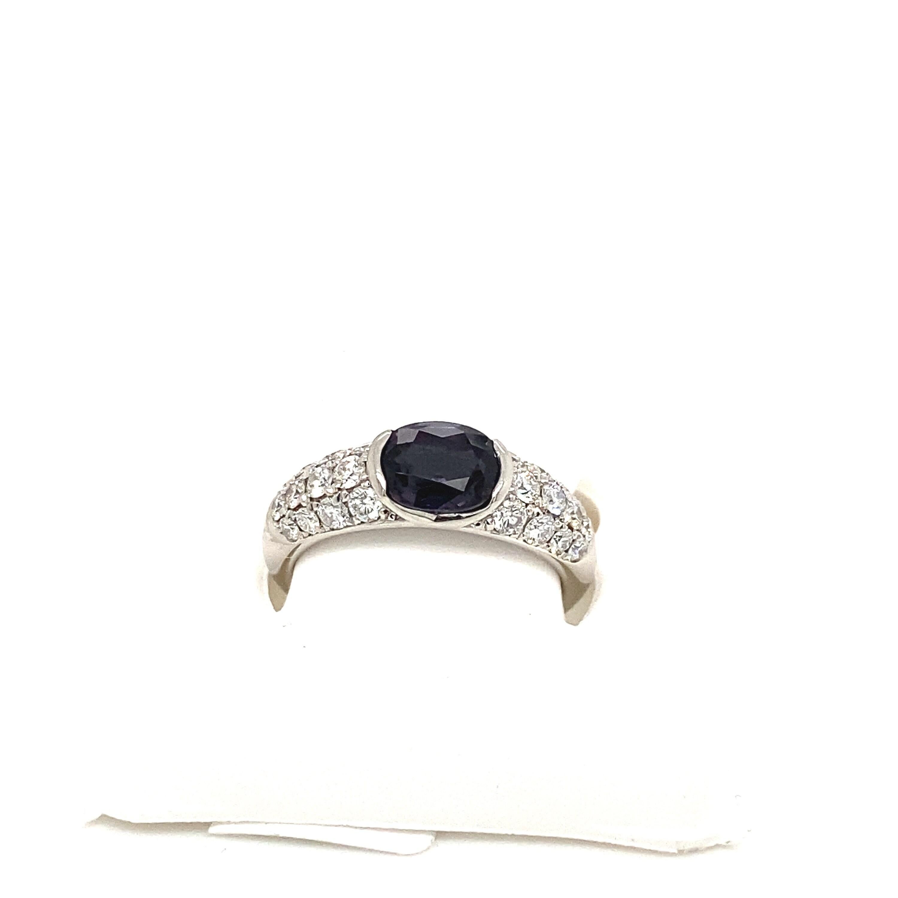 Victorian Natural GIA Certified 1.27 Ct. Brazillian Alexandrite & Diamond Cocktail Ring For Sale