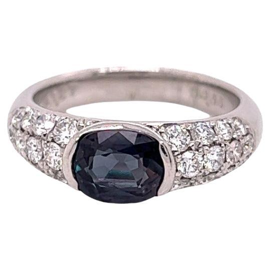 Natural GIA Certified 1.27 Ct. Brazillian Alexandrite & Diamond Cocktail Ring For Sale