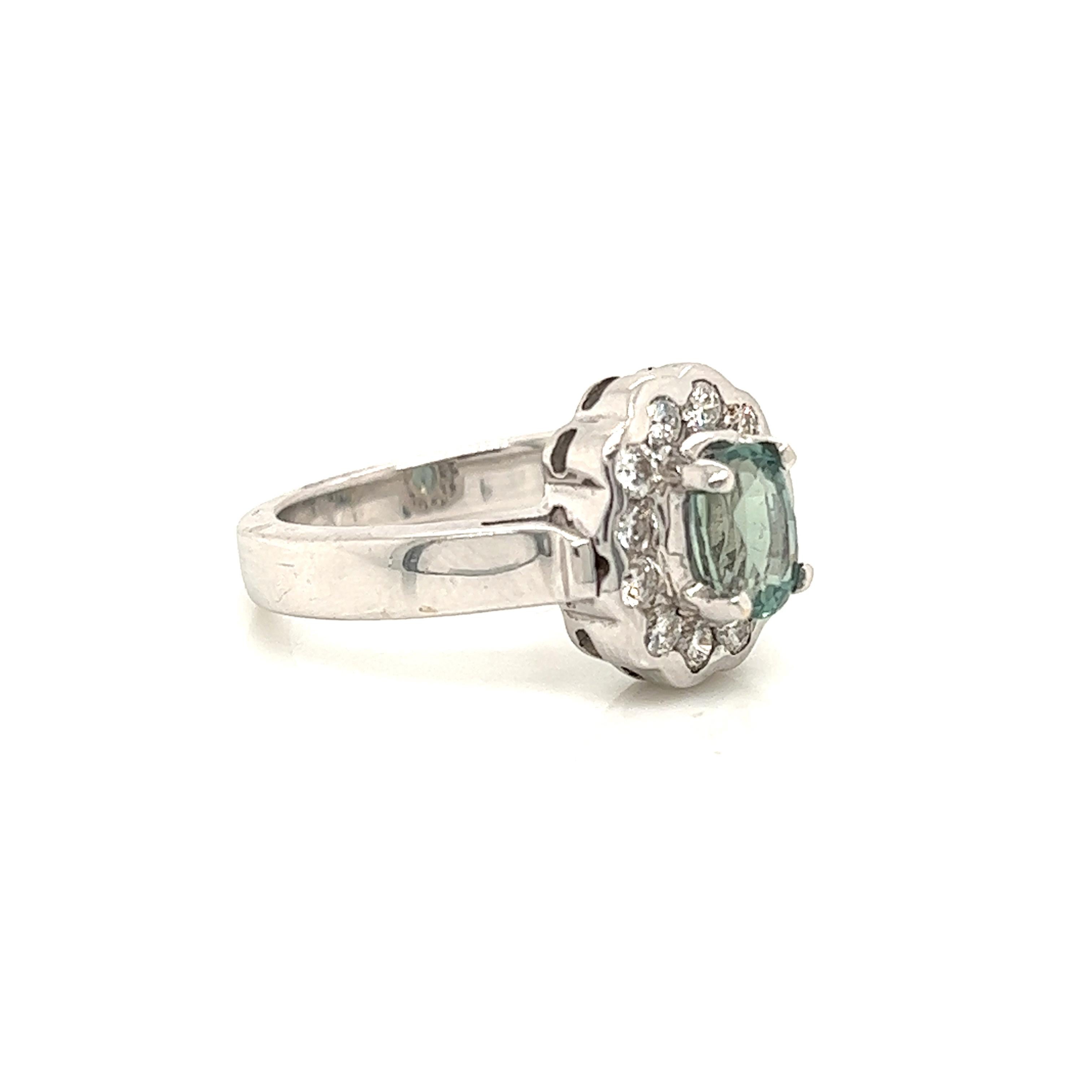 Natürlicher GIA-zertifizierter 1,27 Karat  Alexandrit- und Diamantring im Vintage-Stil (Viktorianisch) im Angebot