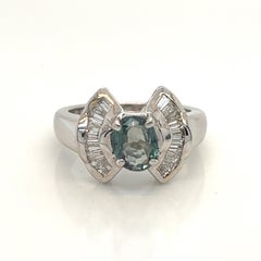 Natural GIA Certified 1.49 Ct. Alexandrite & Diamond Vintage Ring