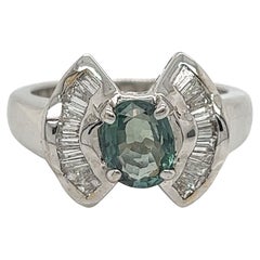 natürliches GIA-zertifiziert 1,49 Karat. Alexandrit & Diamant Vintage-Ring