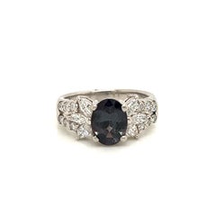 Natural GIA Certified 1.62 Ct  Alexandrite & Diamond Vintage Ring
