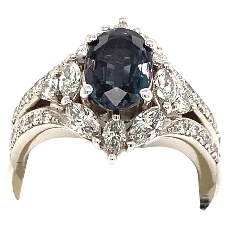 9.27 Carat Natural Alexandrite and Diamond Ring For Sale at 1stDibs ...