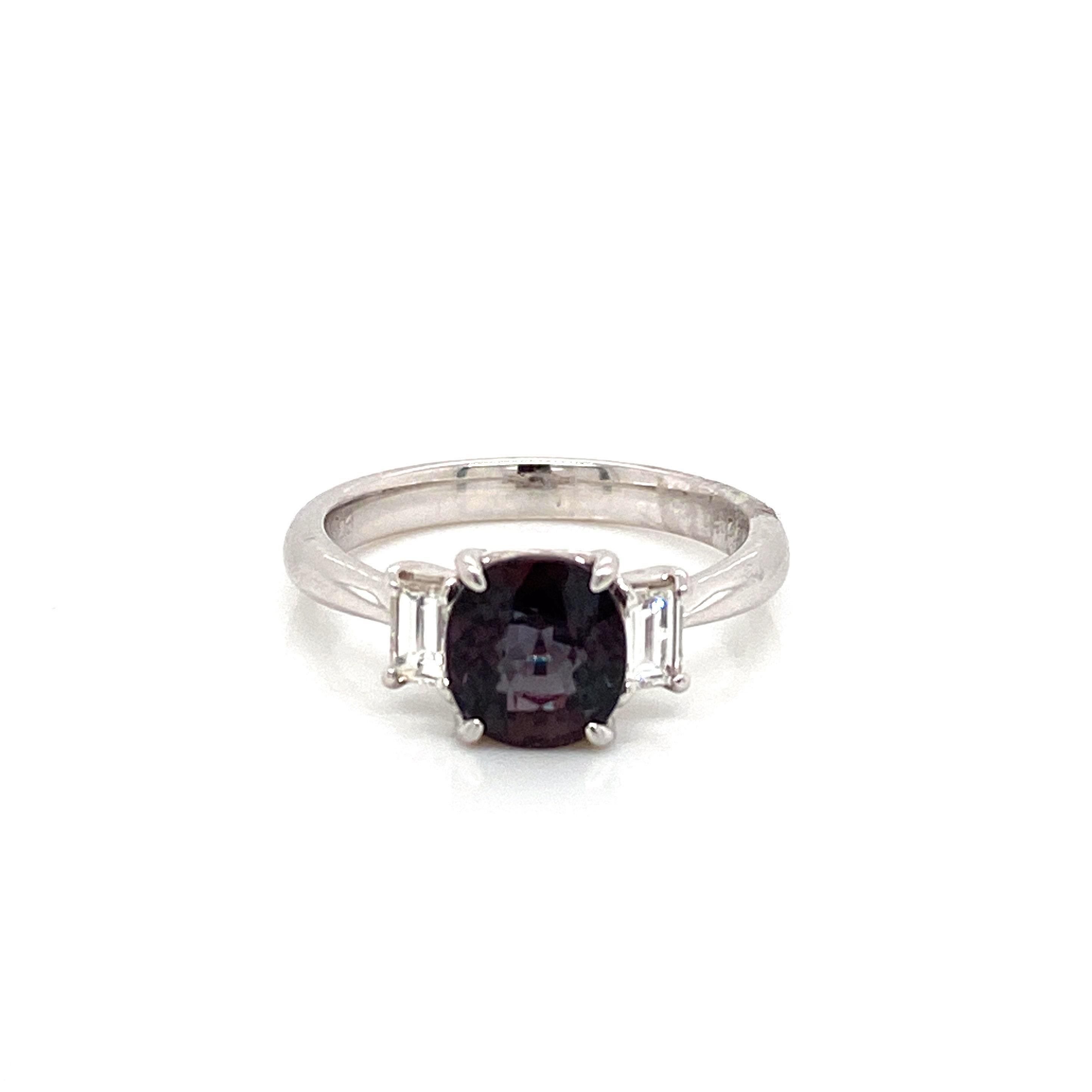 Oval Cut Natural GIA Certified 2.21 Ct.  Alexandrite & Diamond Cocktail Ring For Sale