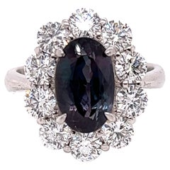 Natural GIA Certified 2.82 Ct. Alexandrite & Diamond Cocktail Ring