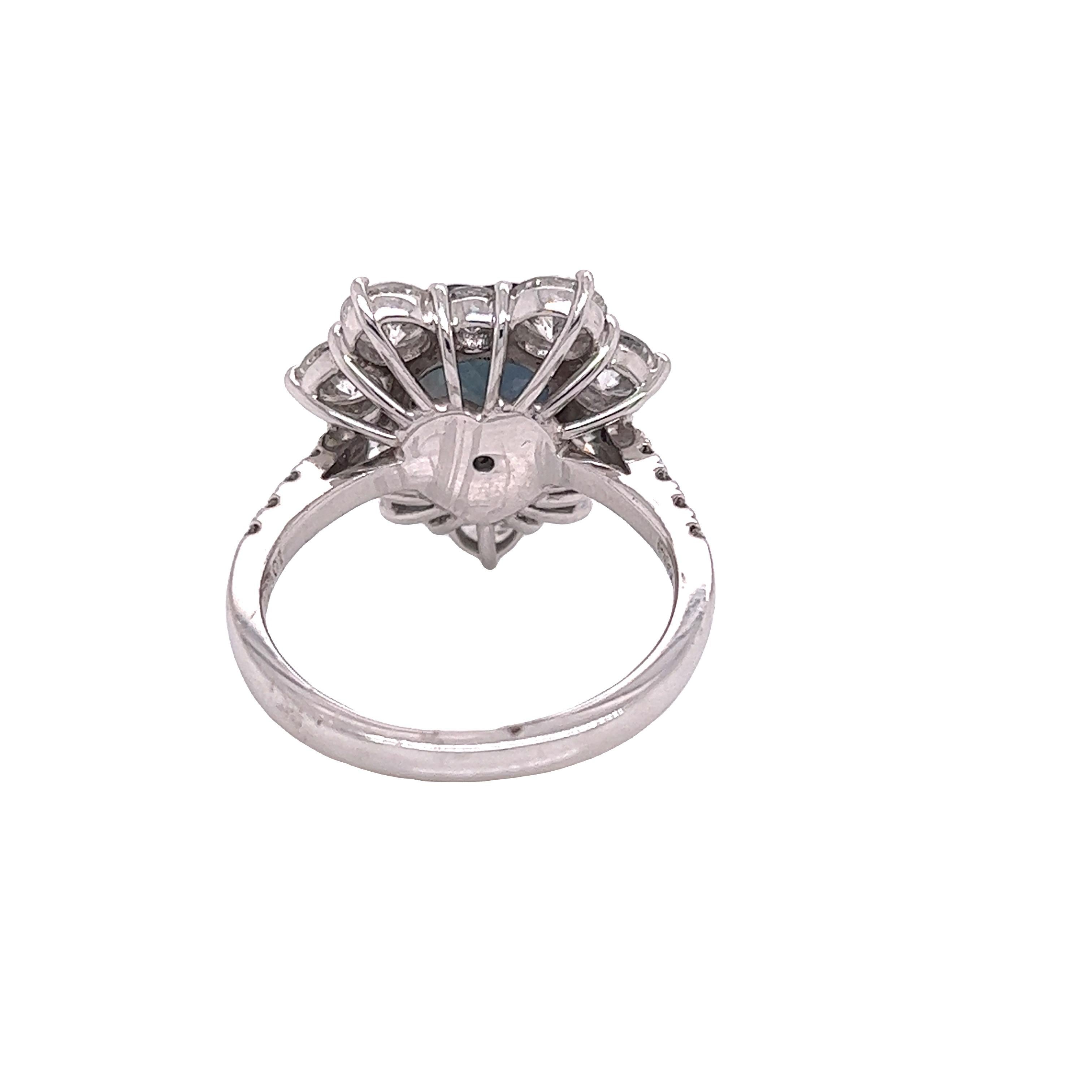 Vintage-Ring, natürlicher GIA-zertifizierter 4,04 Karat brasilianischer Alexandrit & Diamant Damen im Angebot