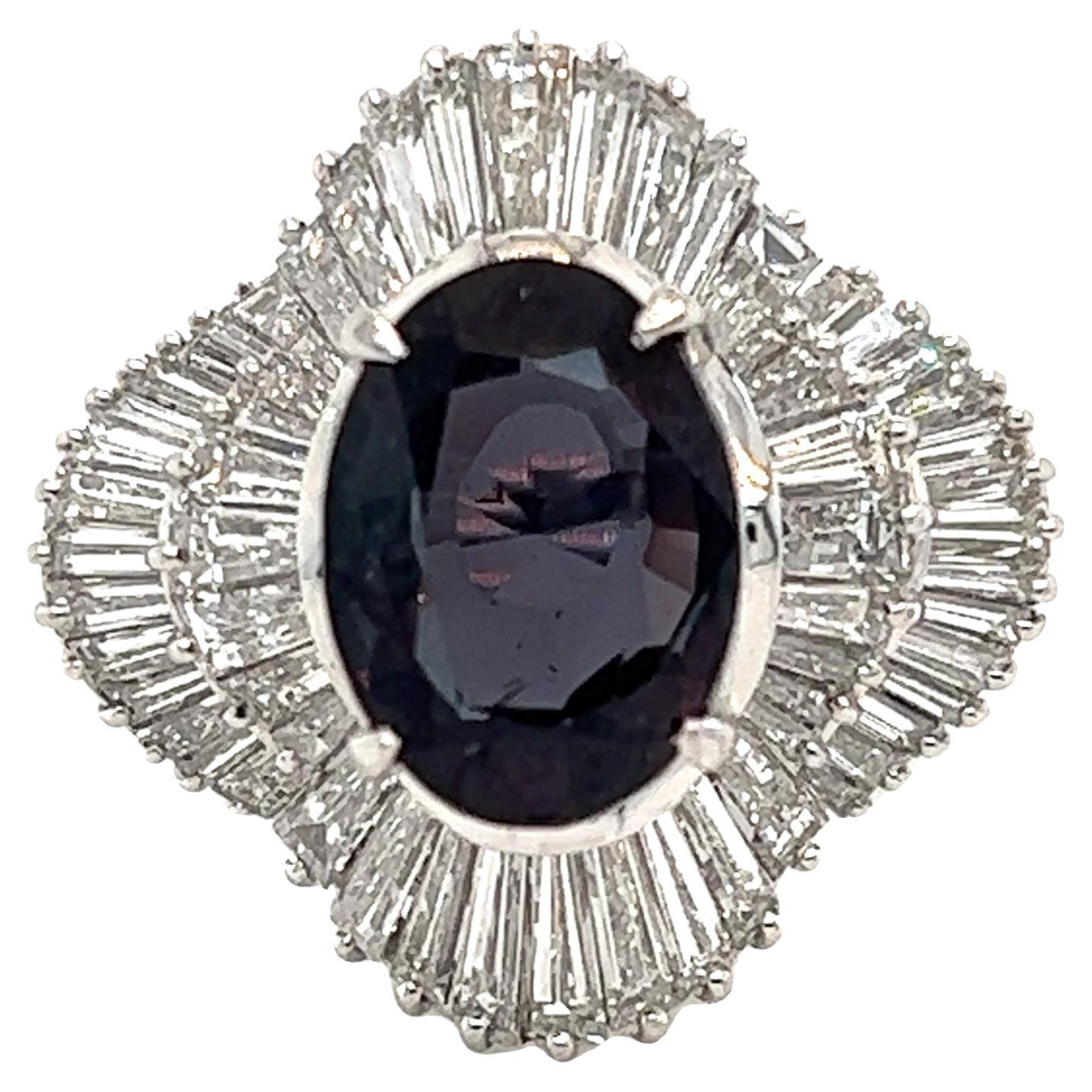 Natürlicher GIA-zertifizierter 4,34ct. Cocktail-Ring aus brasilianischem Alexandrit und Diamant
