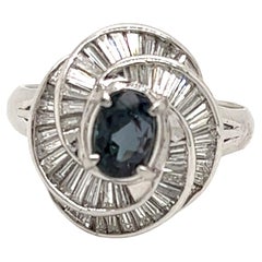 Natural GIA Certified 1.26 Ct. Alexandrite & Diamond Cocktail Ring