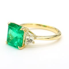 Bague Emeraude de Colombie Naturelle Certifiée GIA 3.91 carat