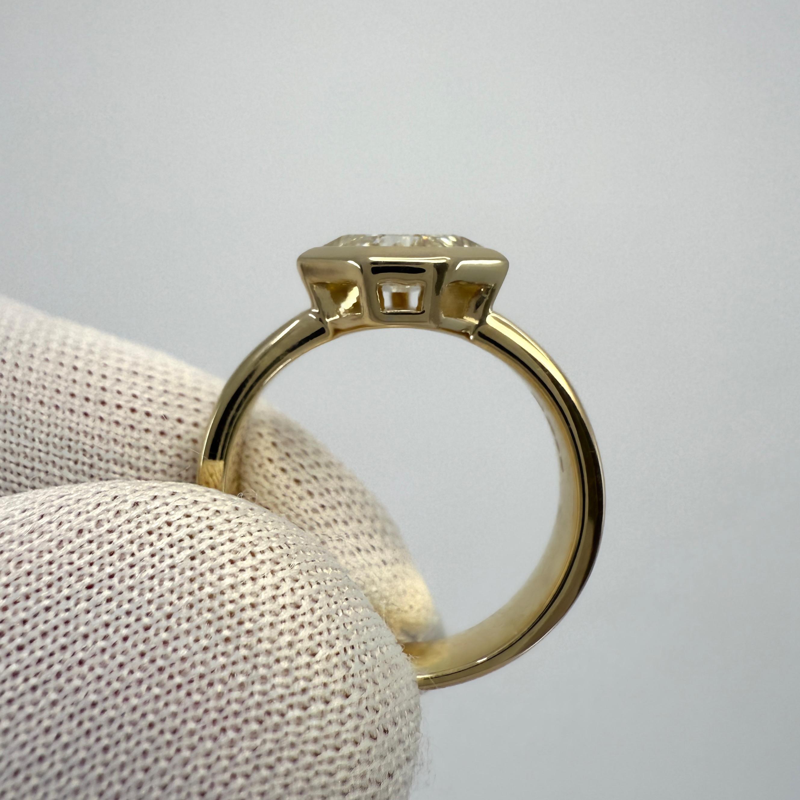Natural GIA Certified Fancy Shield Cut Diamond VS1 18k Yellow Gold Bezel Ring For Sale 2