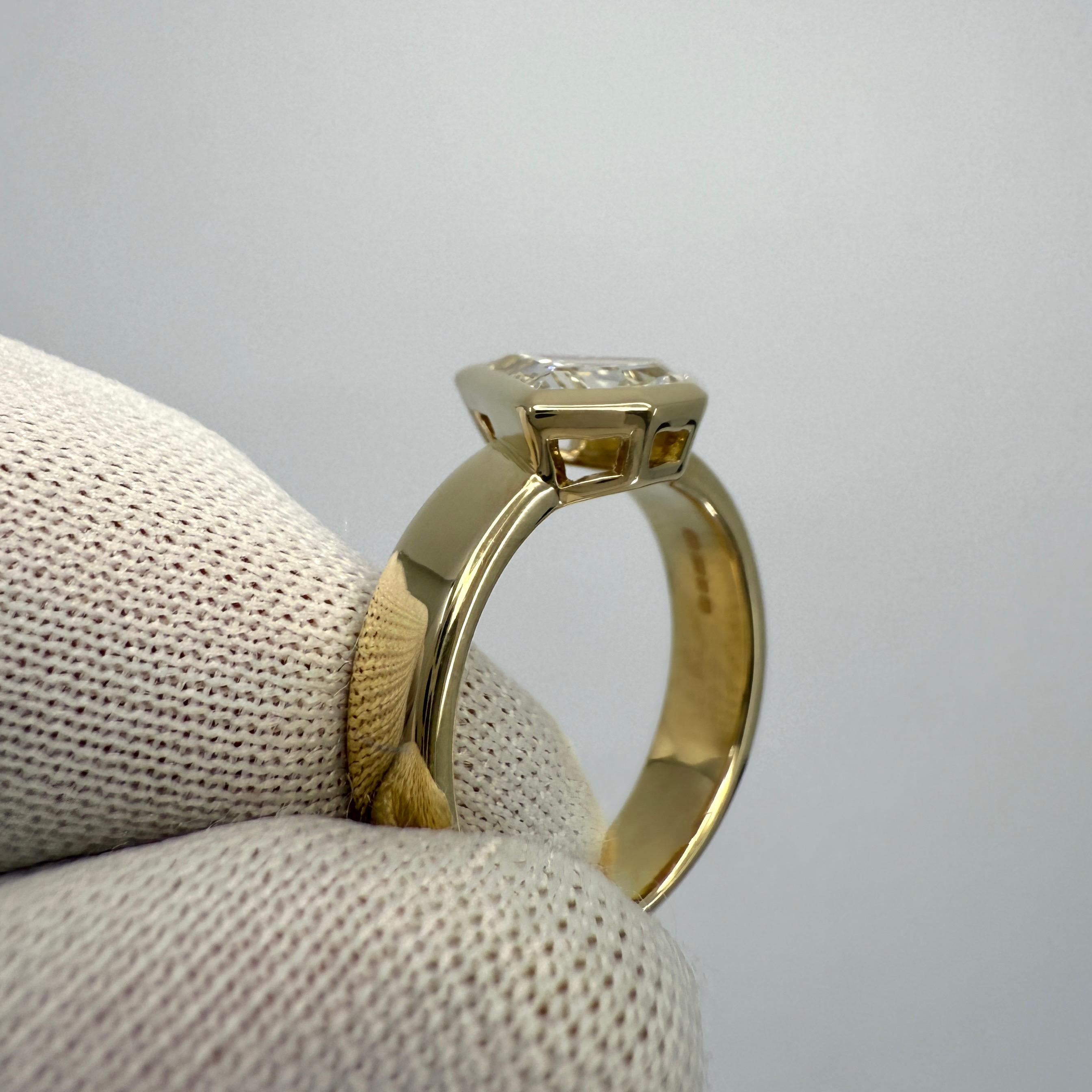 Natural GIA Certified Fancy Shield Cut Diamond VS1 18k Yellow Gold Bezel Ring For Sale 4