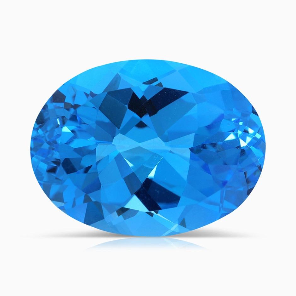 Natural GIA Certified Oval 10.89 ct Sky Blue Topaz Pendant in 14K WhiteGold In New Condition In Los Angeles, CA