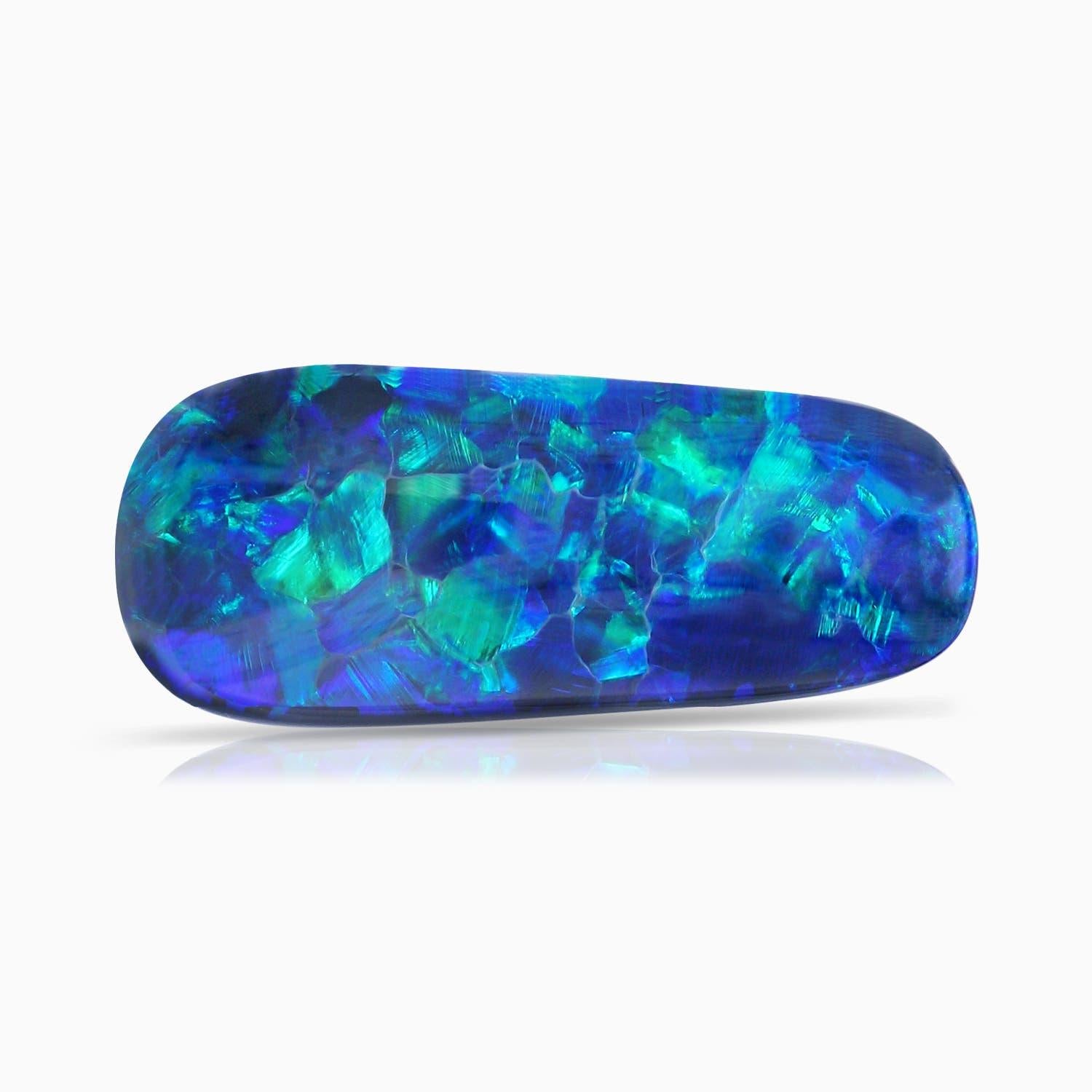 Women's Natural GIA Certified Oval 5.45 ct Black Opal Pendant in 14K Rose Gold