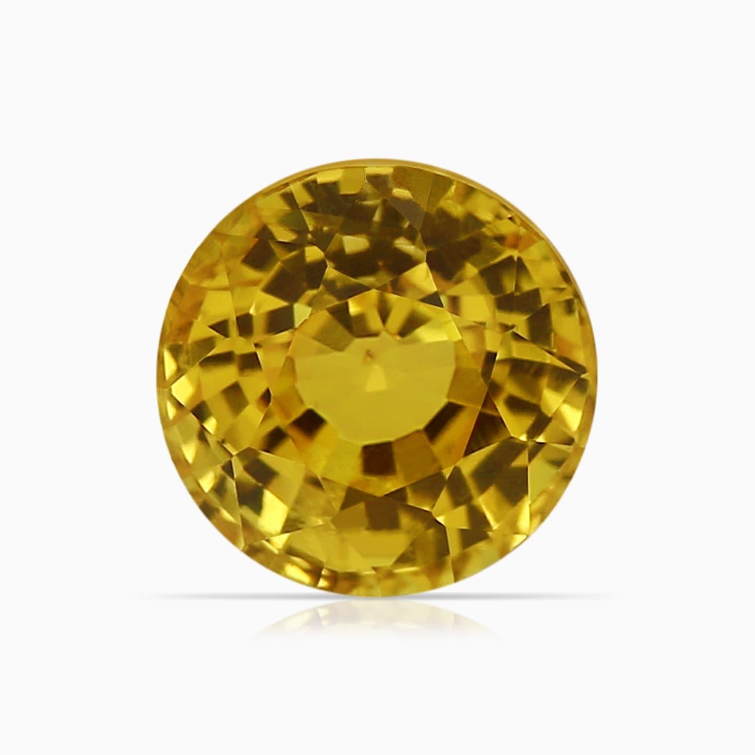 Natural GIA Certified Round 2.1ct Yellow Sapphire Flower Pendant in Platinum In New Condition In Los Angeles, CA