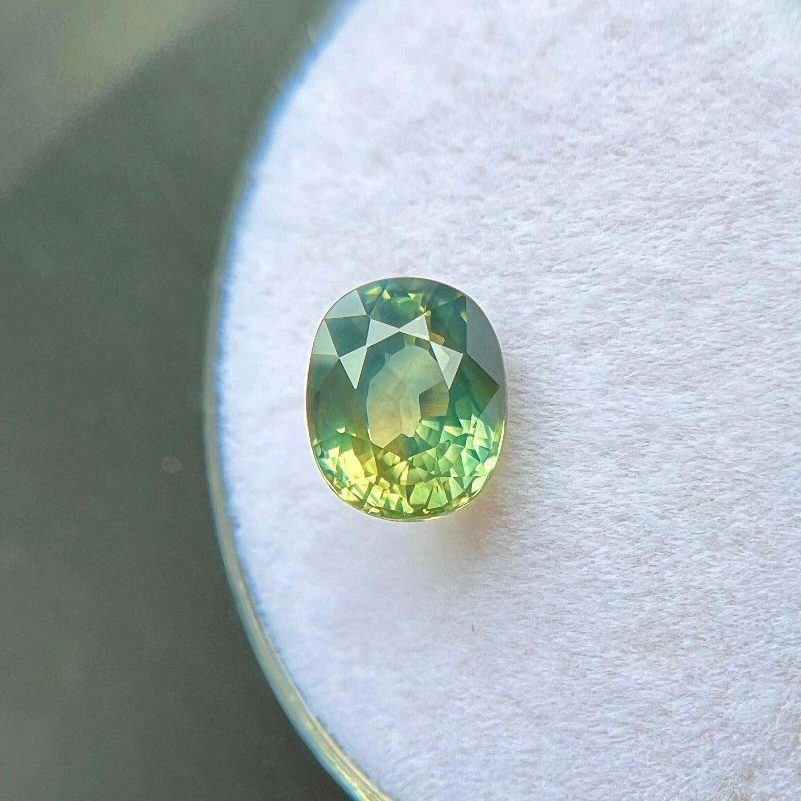 Nature Saphir Bleu Vert Jaune Certifié par le GIA 1.67ct Australian Oval Cut Gem Neuf - En vente à Birmingham, GB