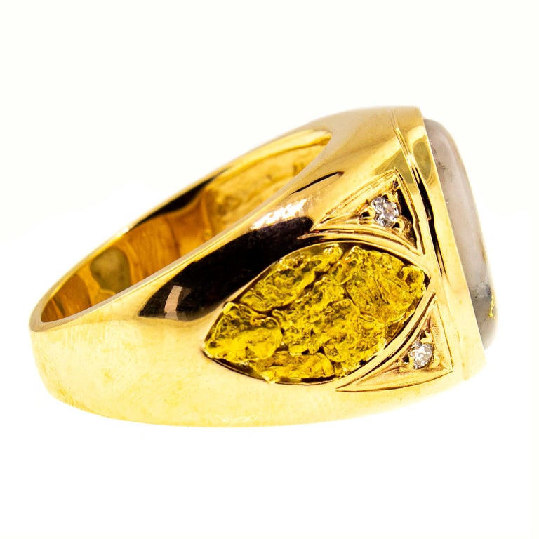 Customizable Natural Gold in Quartz and Gold Nugget 14kt Gold Custom ...