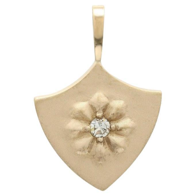 Natürlicher Gold-Diamant-Anhänger aus 14k Gold