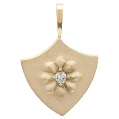 Colgante de diamante de oro natural de 14k