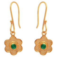 Natürliche Gold-Haken-Ohrringe aus 18K