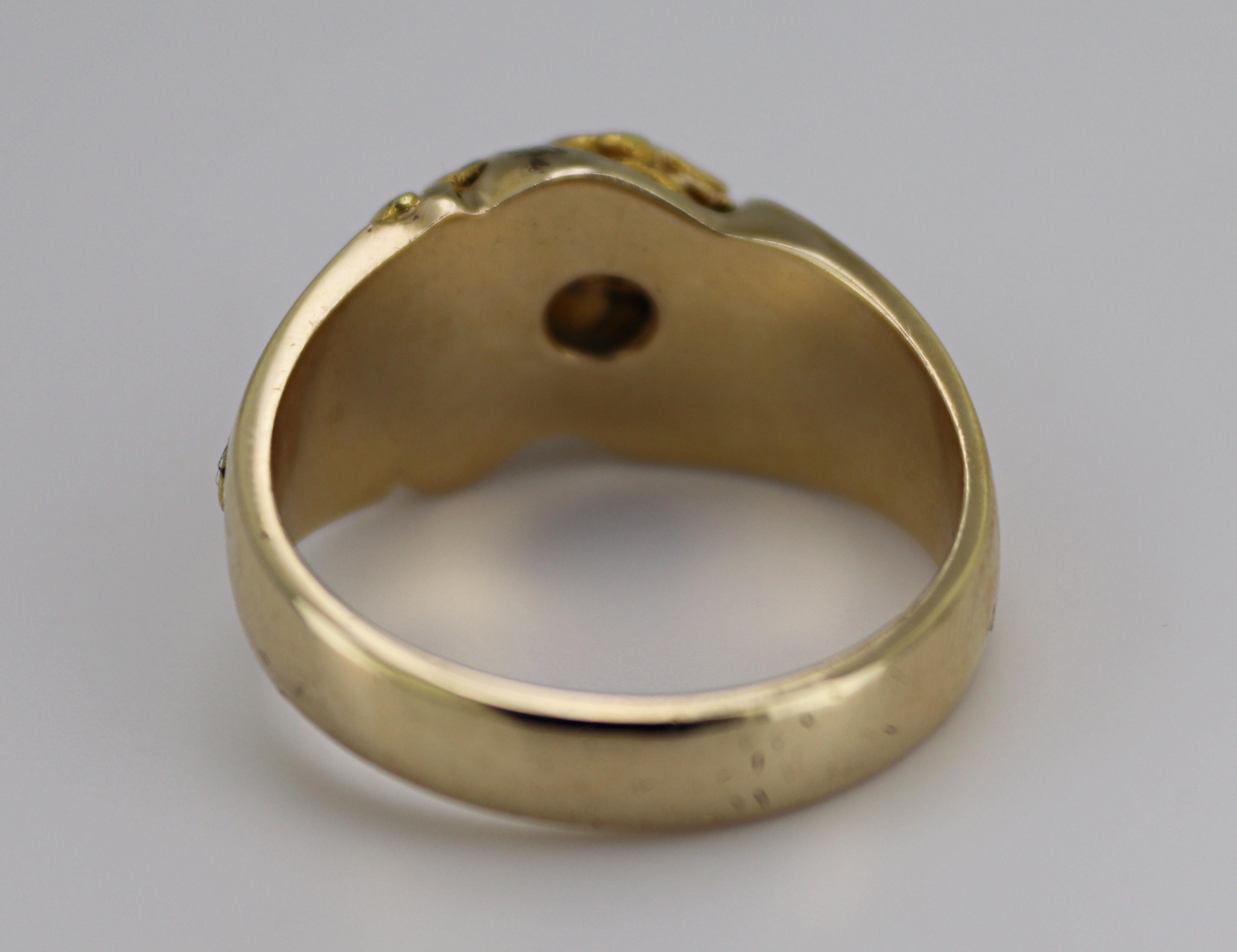 Nugget, Ring aus natürlichem Gold mit 14 Karat Gelbgold 8
