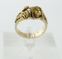 Natural Gold Nugget, 14k Yellow Gold Ring