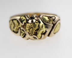 Natural Gold Nugget, 14K Yellow Gold Ring