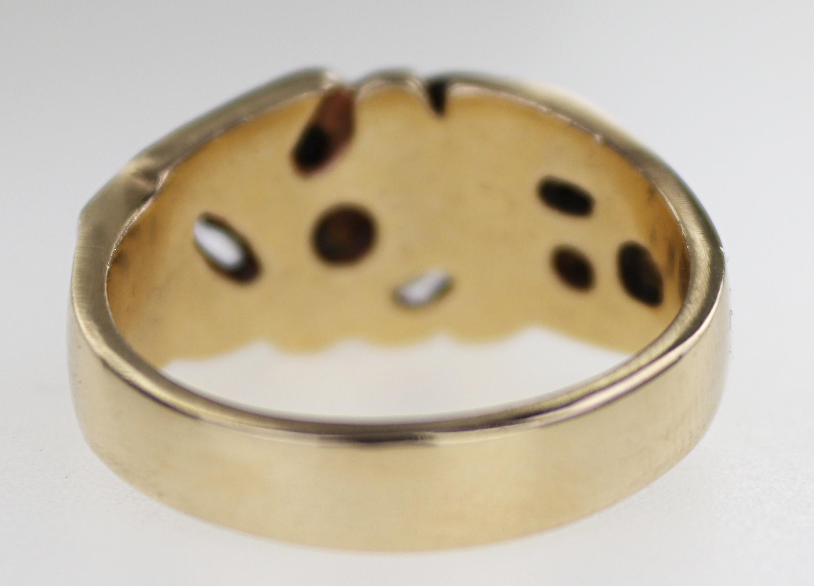 Nugget aus natürlichem Gold, Ring aus 14 Karat Gelbgold für Damen oder Herren im Angebot