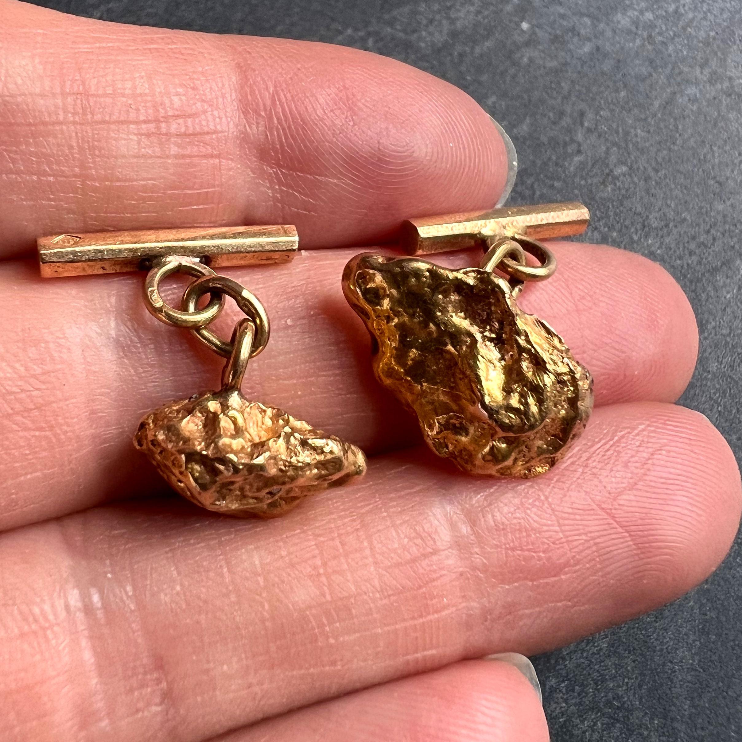 Natürliches Goldnugget 18K Gelbgold Manschettenknöpfe für Damen oder Herren