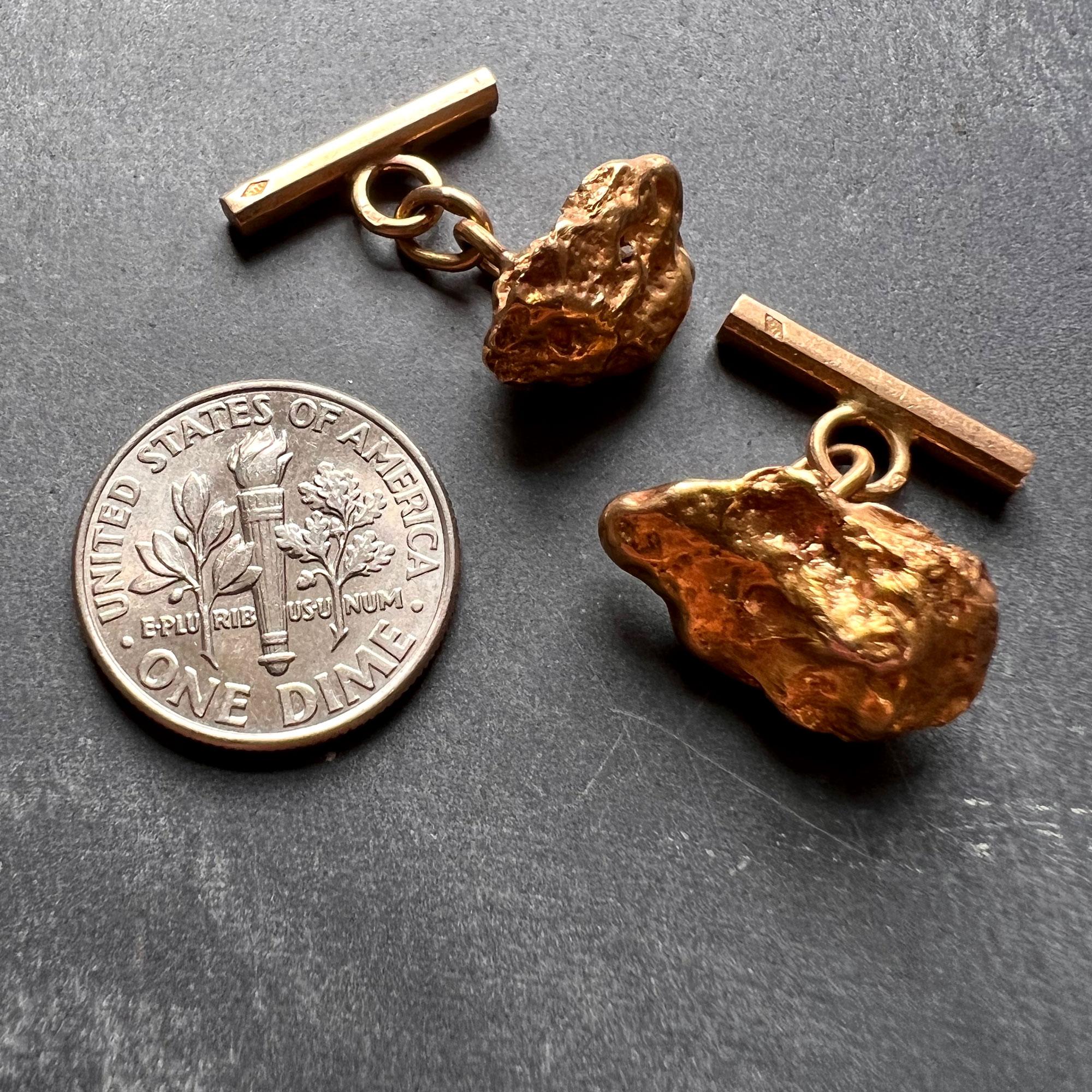 Natürliches Goldnugget 18K Gelbgold Manschettenknöpfe 1