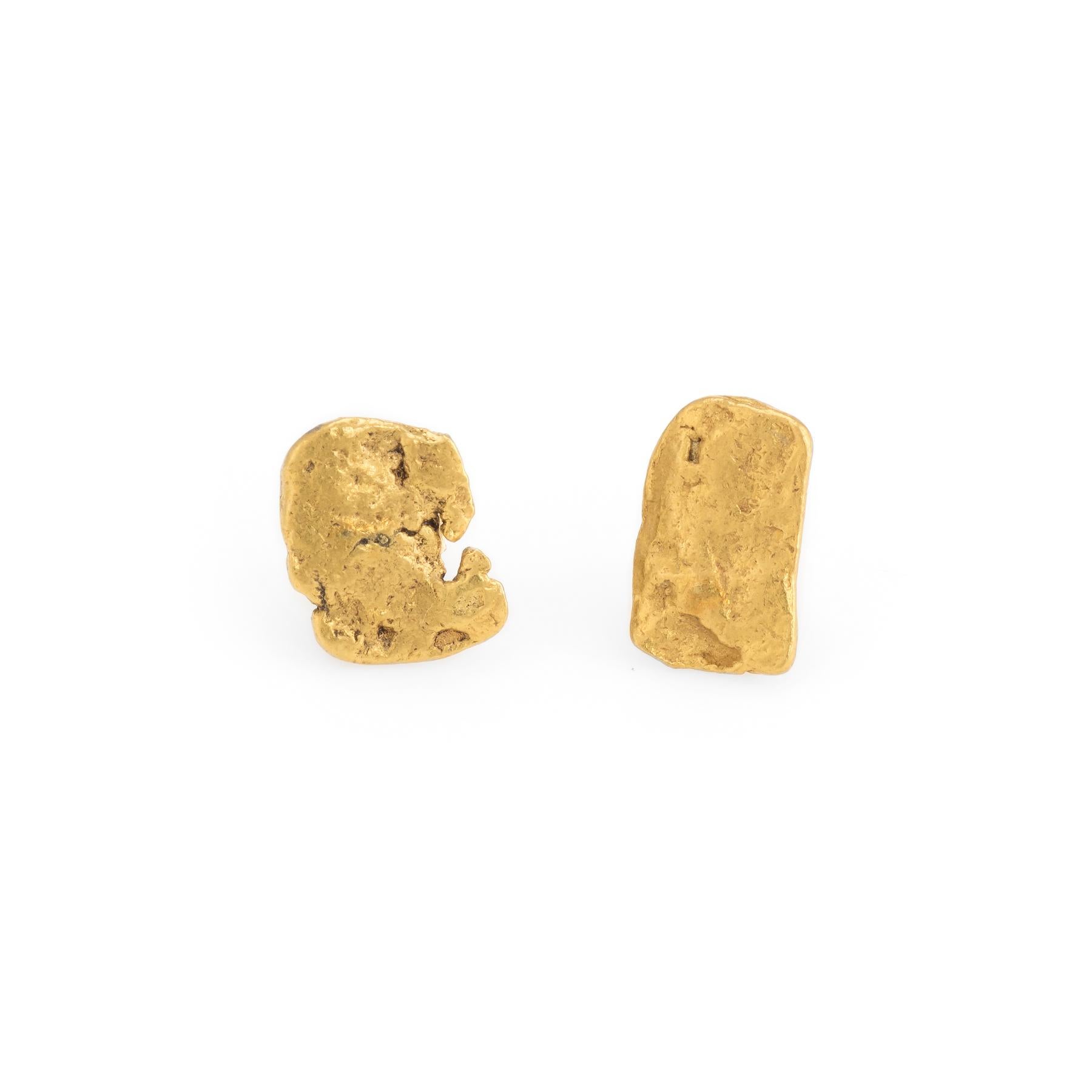 24 karat gold nugget earrings