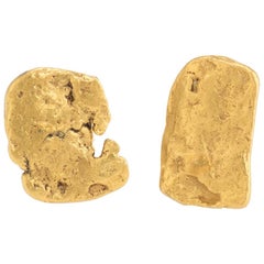 Natürliche Gold Nugget Ohrringe 24k Organic Stud Estate Fine Jewelry Heirloom 14k