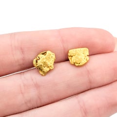Natural Gold Nugget Earrings in 14k & 22k Yellow Gold