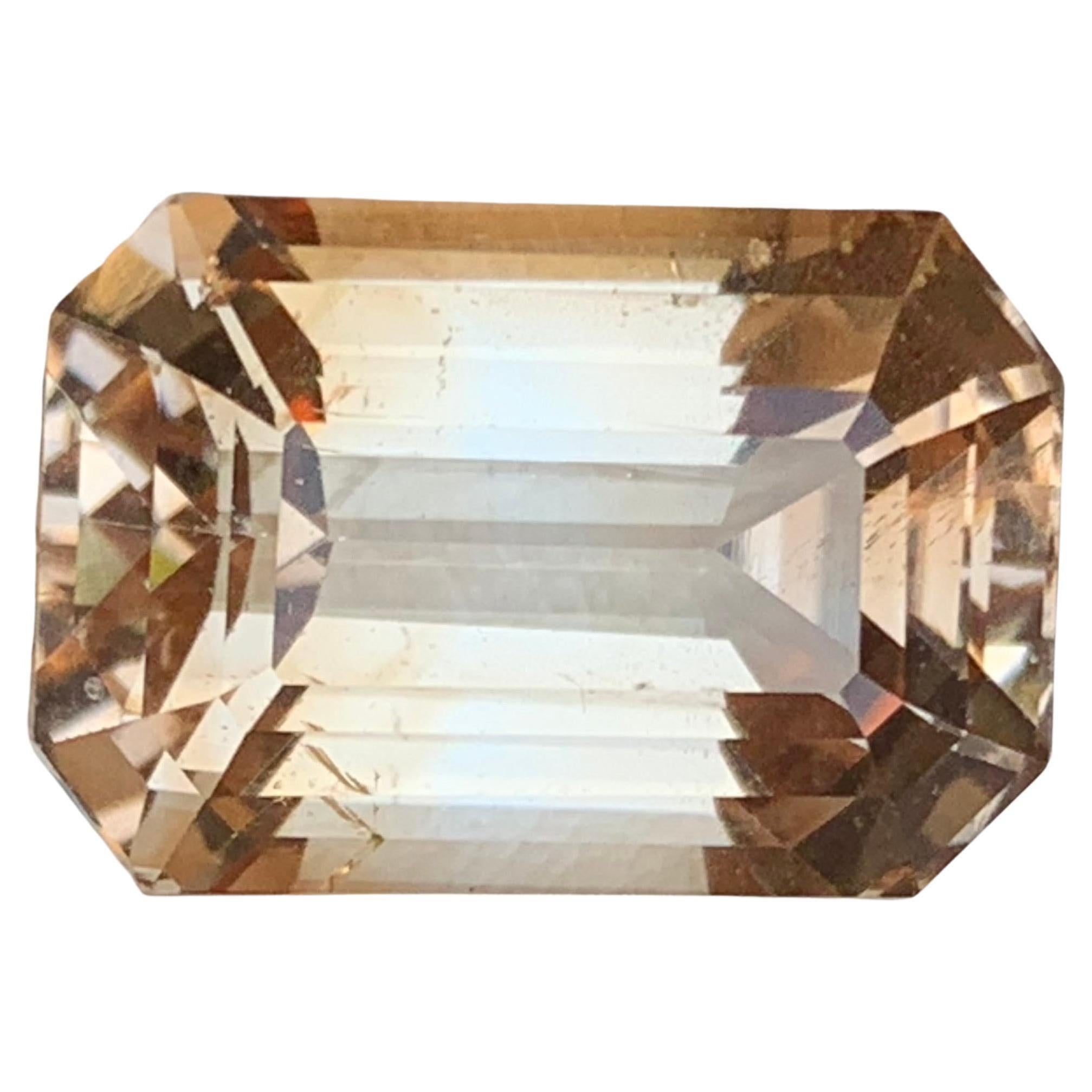 Nature Topazio Marrone Dorato 26,60 Ct Taglio Smeraldo Gemma Sciolta per Ciondolo Jewell