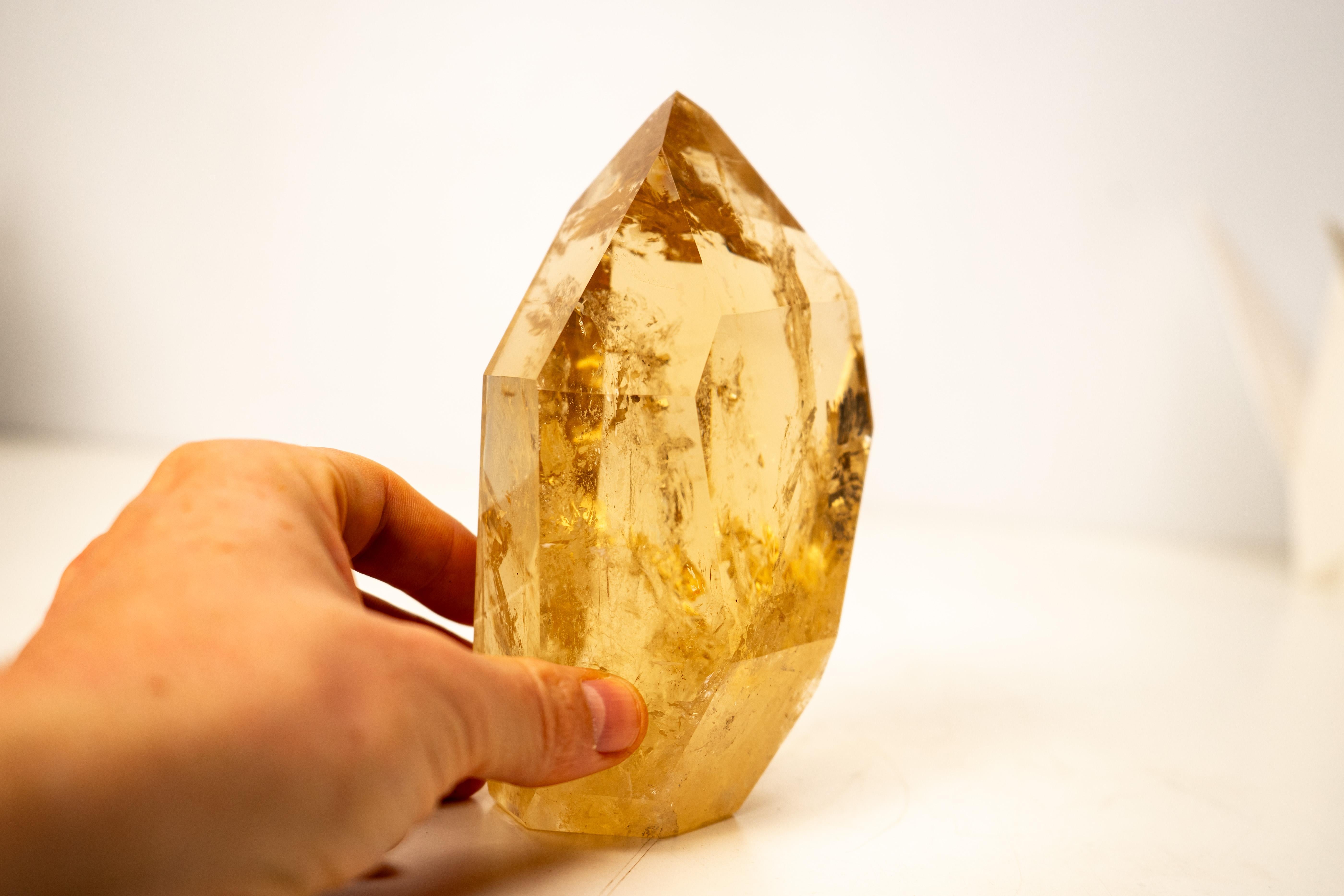 Natural Golden Honey Citrine Crystal Point For Sale 2